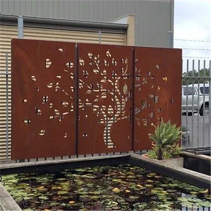 Stalowa brama ogrodzeniowa Corten Panel ogrodowy Lekko podnoszone drzwi ogrodowe