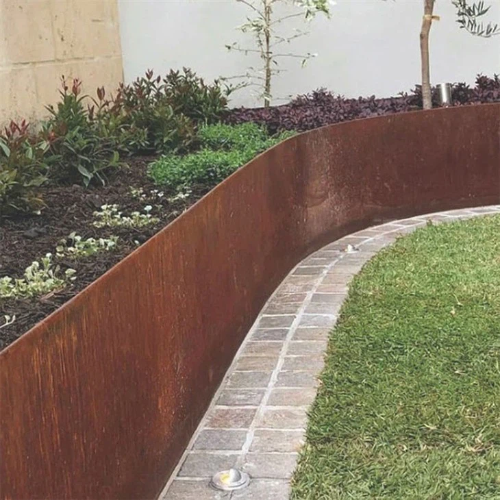 Corten Steel Retaining Wall Rusted Finish