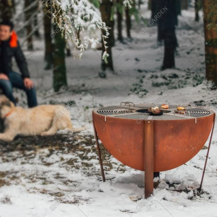 Decoration Corten Steel Propane Firepit Gn-Fp-308 Metal Gas Fire Pit Corten Steel Fire Pit
