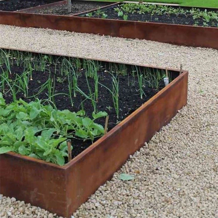 Outdoor Simple Style Corten Steel Design Garden Decoration Edging