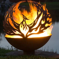 Dostosuj grzejniki zewnętrzne Corten Steel Fireball Sphere Fire Pit Bowl Globe
