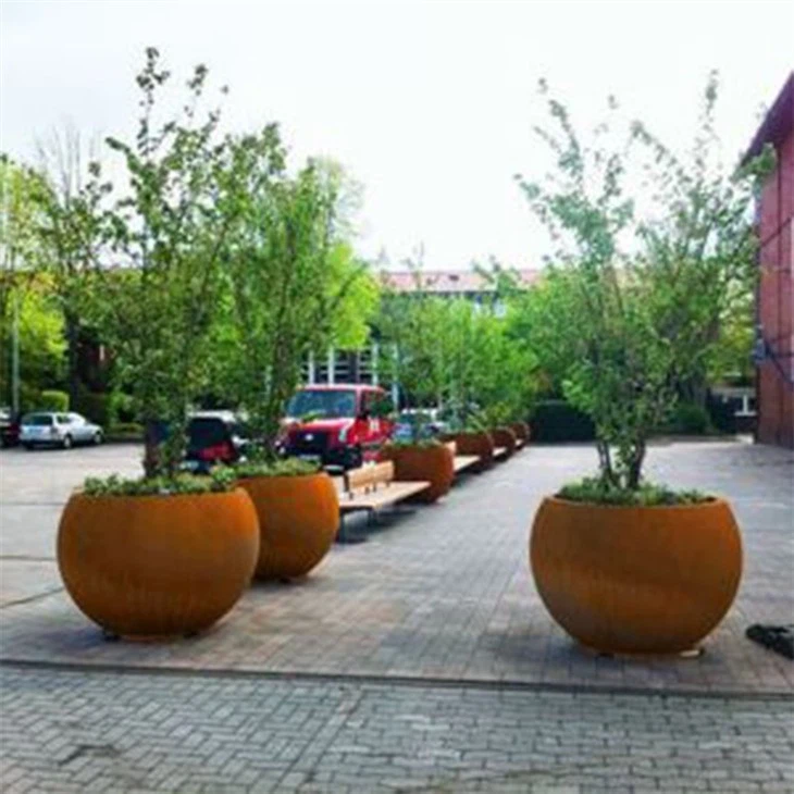 Large Size Outdoor Decoration Steel Plant Pots Corten