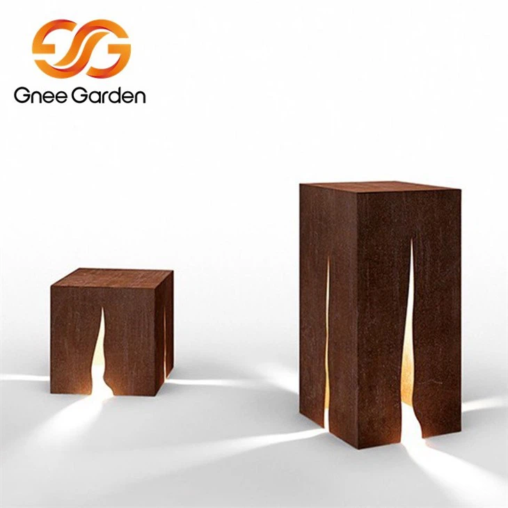 corten lighting bollards