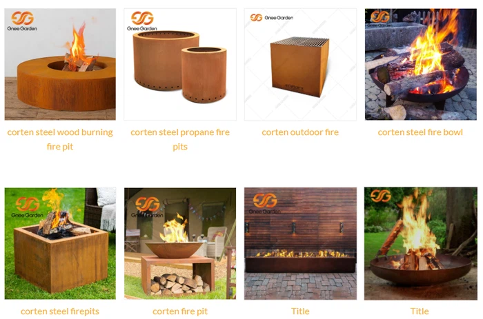 Corten steel wood burning fire pit Corten steel wood burning fire pit