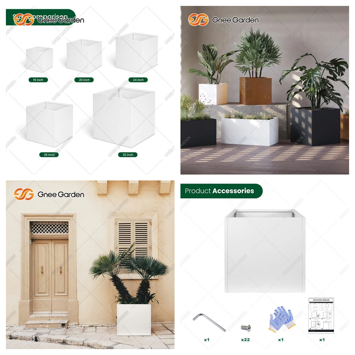 White tall planter White tall planter